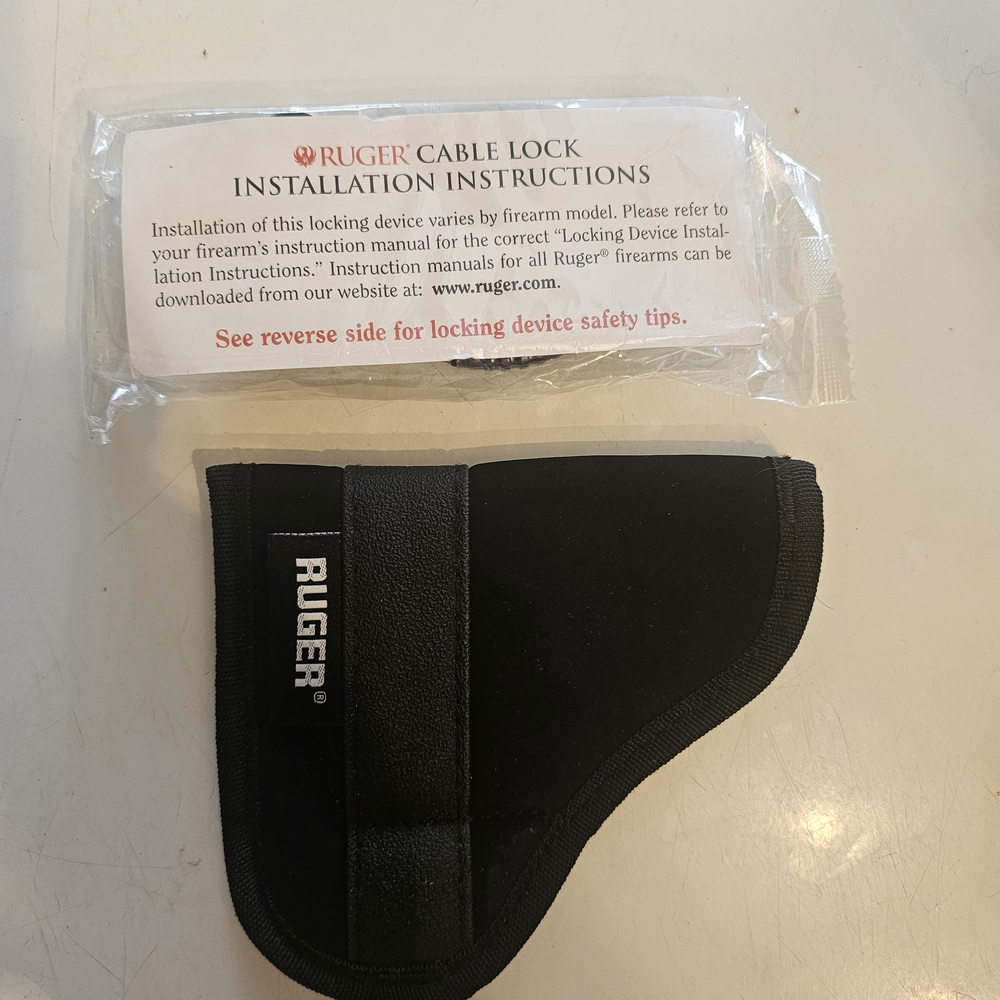 Ruger Black Firearm Cable Lock and Holster